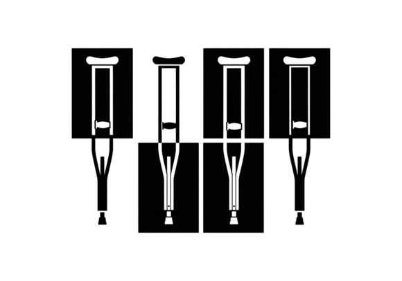 Crutches SVG Icon Medical Symbol Clip