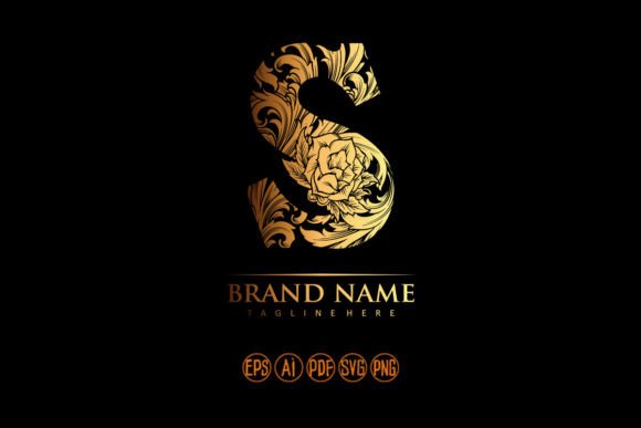 Engraved Monogram Letter Capital S