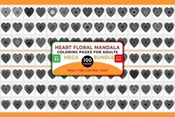 Heart Floral Mandala Mega Bundle KDP