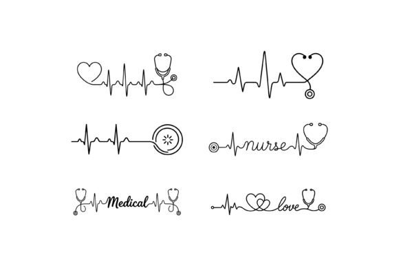 Heartbeat Medical Line Stethoscope Icon