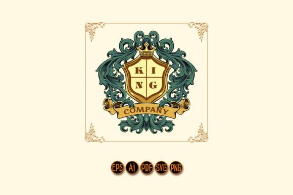 King Crown Classic Frame Badge Swirls
