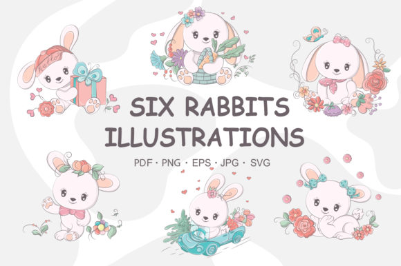 Сlip Art Funny Animals Cute Rabbits
