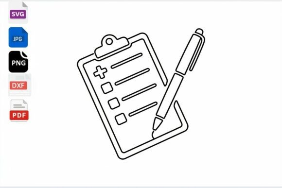 Medical Clipboard Checklist Pen SVG