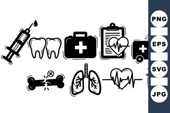 Medical Health Icon SVG Set