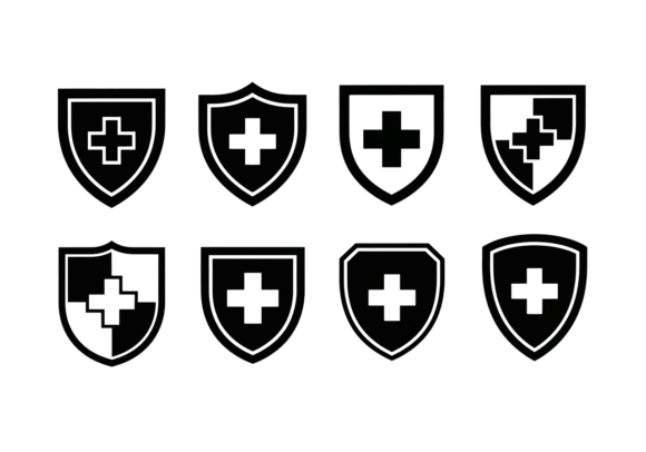 Medical Shield Icons Pack SVG