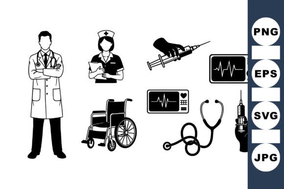Medical Staff Health Icons SVG