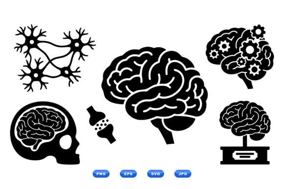 Neuro Brain SVG Clipart Collection