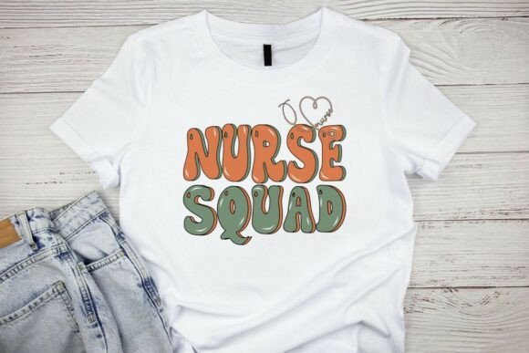 Retro Nurse Squad Sublimation PNG
