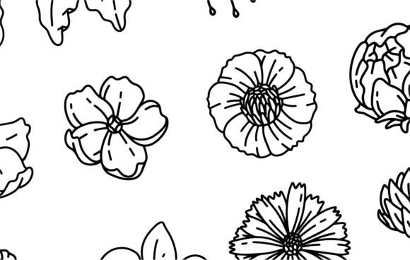 Set of Line Flower