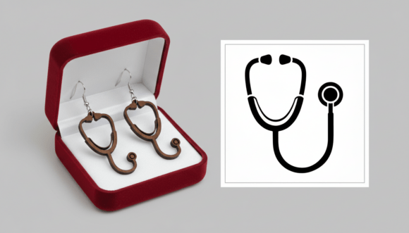 Stethoscope Earring Laser Cut Design